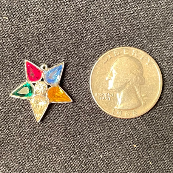 -NEW 💙💛⭐️💚❤️OES Pendant with - Rhinestones ❤️💚⭐️💛💙 - Picture 2 of 4